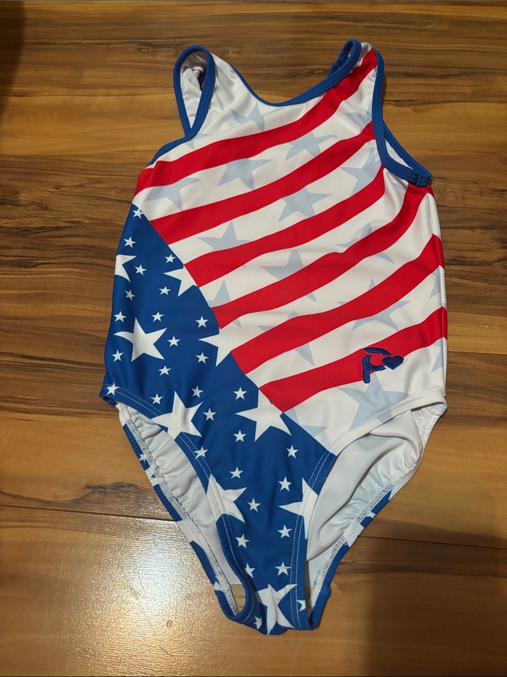 Plum Leotard EUC - child Medium- Red White Blue
